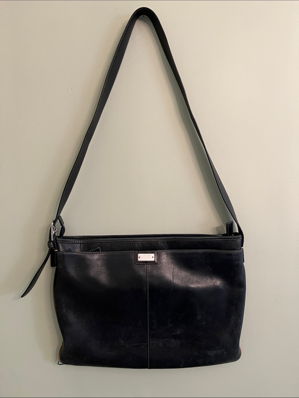 Coach Black Leather Briefcase / Shoulder Bag
